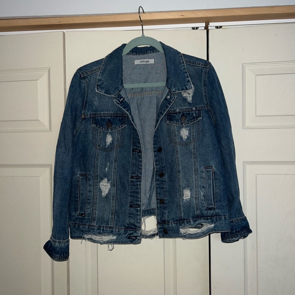 distressed demin jacket